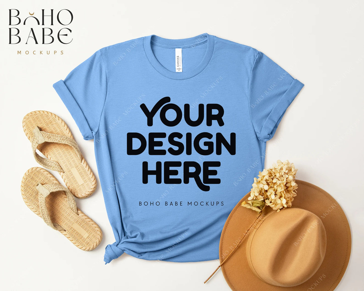 Heather Carolina Blue Bella+Canvas Unisex Tee