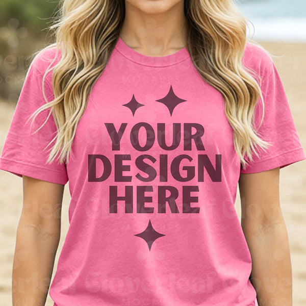 Heather Charity Pink Bella+Canvas Unisex Tee