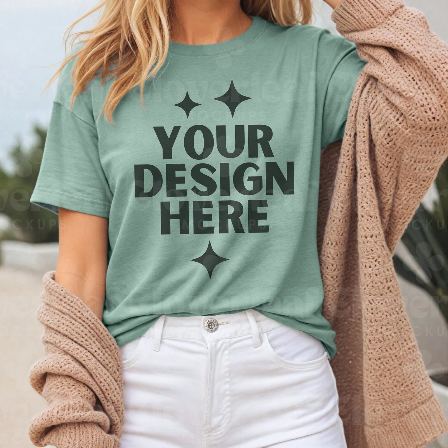 Heather Dusty Blue Bella+Canvas Unisex Tee