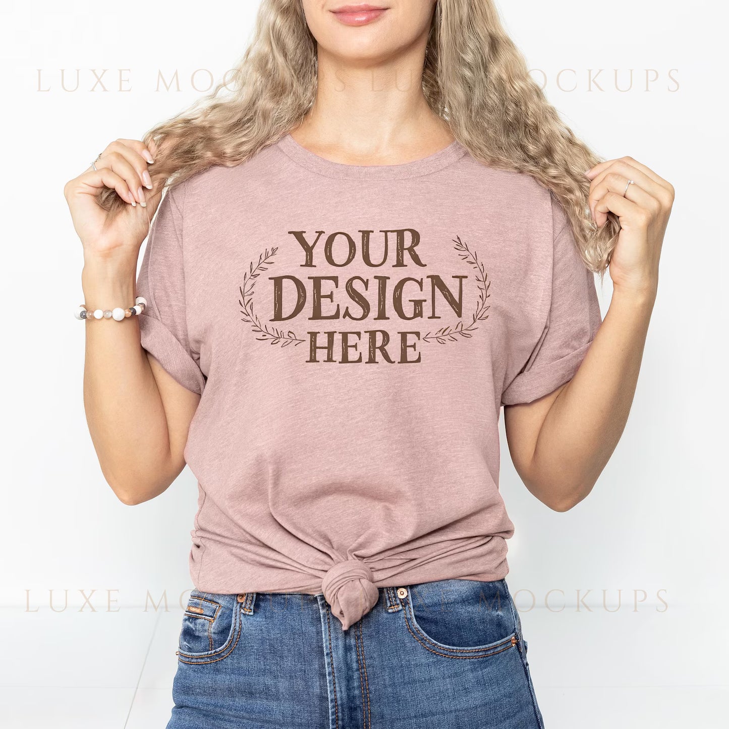 Heather Pink Gravel Bella+Canvas Unisex Tee