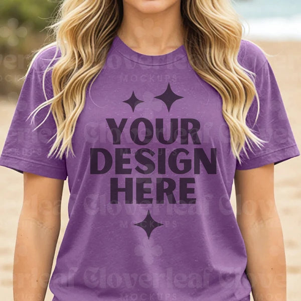 Heather Team Purple Bella+Canvas Unisex Tee