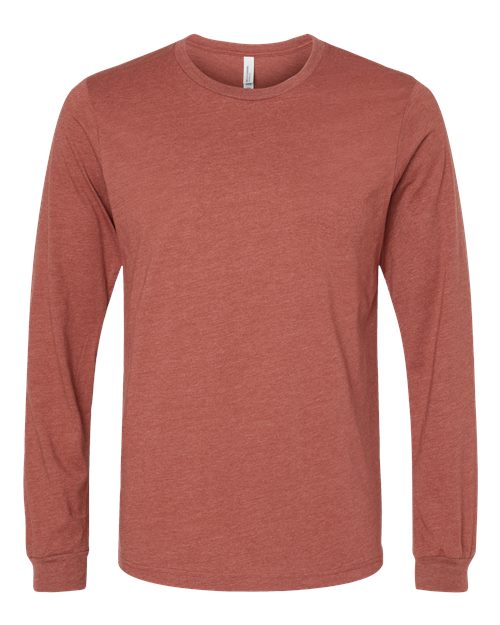 Heather Clay Blue Bella Canvas Long Sleeve