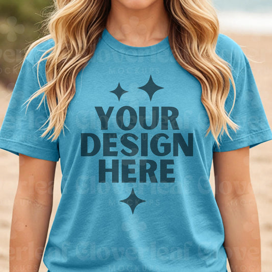 Heather Aqua Bella+Canvas Unisex Tee