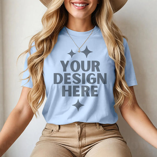 Heather Baby Blue Bella+Canvas Unisex Tee