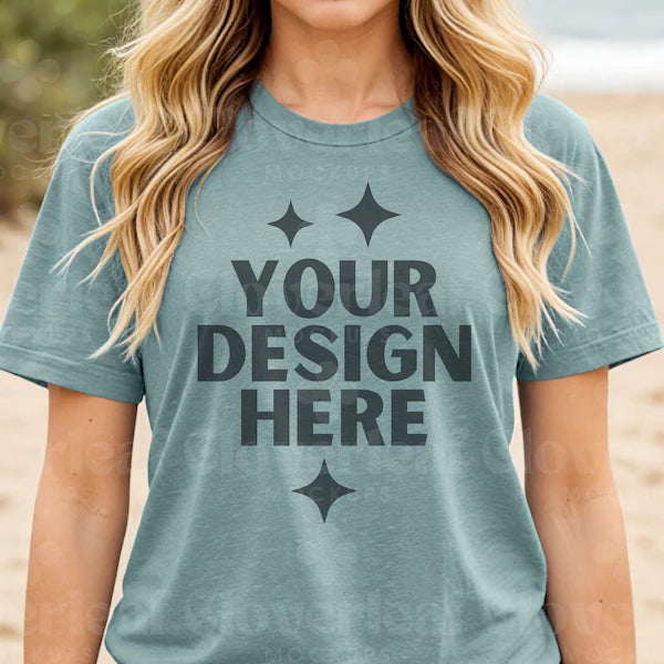 Heather Blue Lagoon Bella+Canvas Unisex Tee