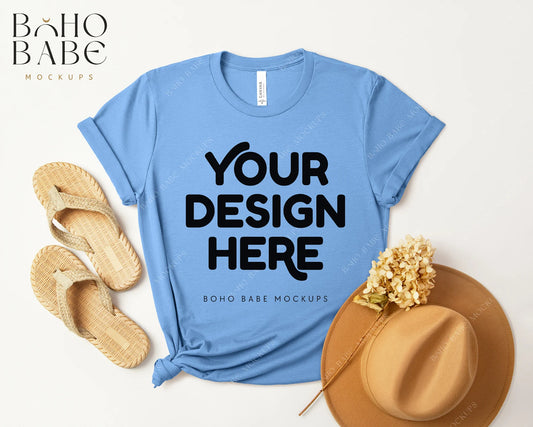 Heather Carolina Blue Bella+Canvas Unisex Tee