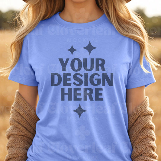 Heather Columbia Blue Bella+Canvas Unisex Tee