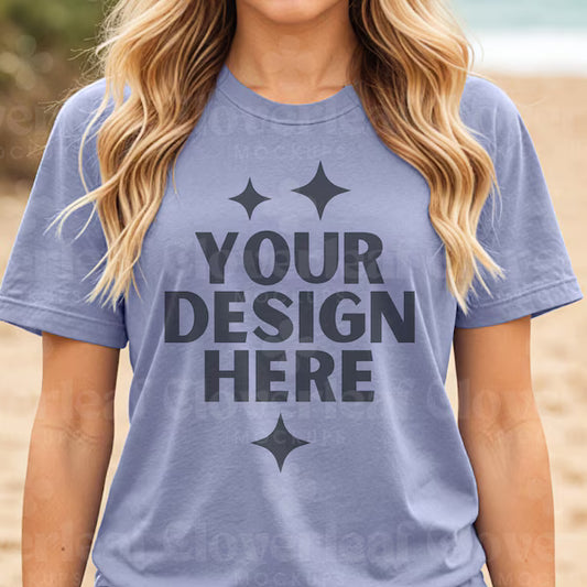 Heather Dark Lavender Bella+Canvas Unisex Tee