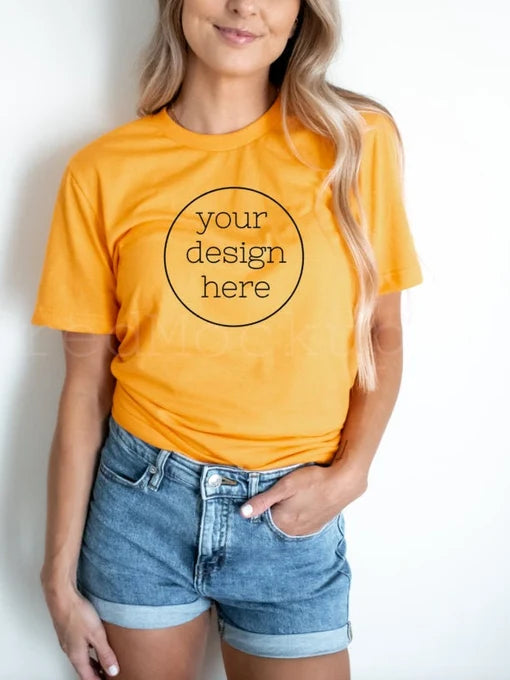 Heather Marmalade Bella+Canvas Unisex Tee