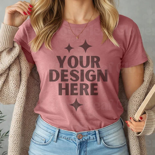 Heather Mauve Bella+Canvas Unisex Tee