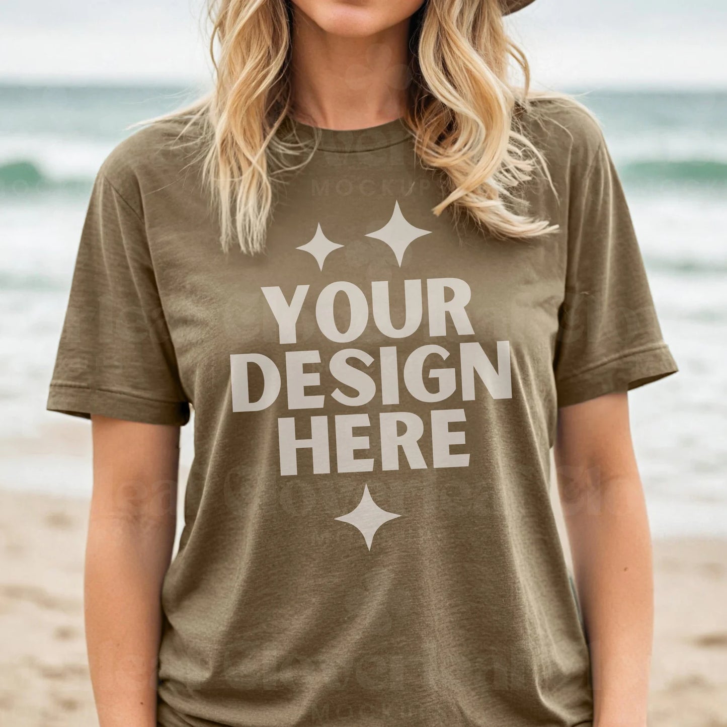 Heather Olive Bella+Canvas Unisex Tee