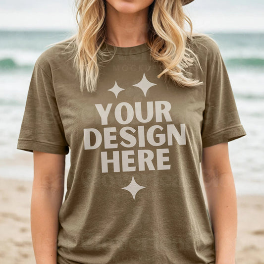 Heather Olive Bella+Canvas Unisex Tee