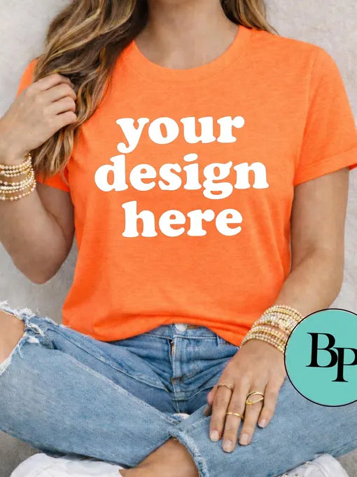 Heather Orange Bella+Canvas Unisex Tee