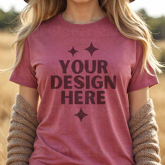 Heather Raspberry Bella+Canvas Unisex Tee