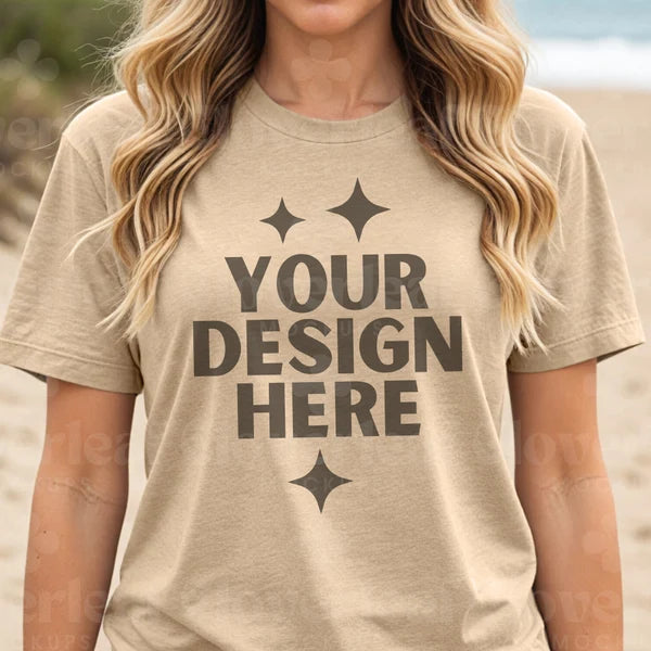 Heather Sand Dune Bella+Canvas Unisex Tee