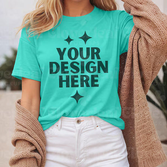 Heather Sea Green Bella+Canvas Unisex Tee