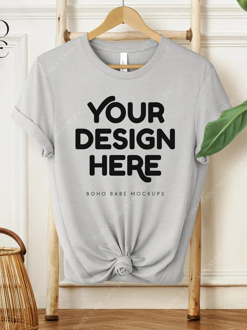 Heather Silver Bella+Canvas Unisex Tee