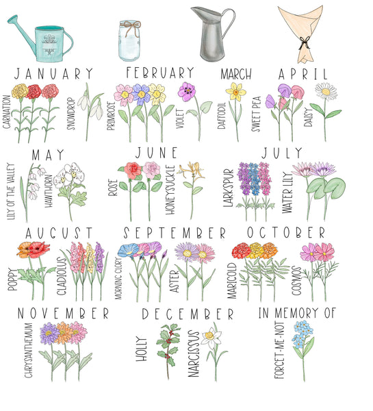 Birth Month Tee - Watering Can